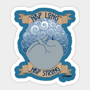 Nap Long, Nap Strong Cat Shirt Sticker